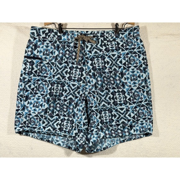 Patagonia Other - Patagonia Board Shorts Mens 38 Blue Nylon Geometric Surf Beach Gorpcore Coastal